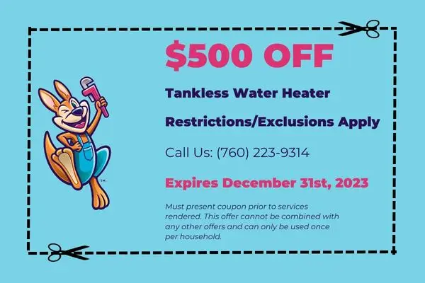 coupon tankless water heater new